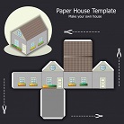 ocuklar iin hazr ev model maketi ablonu, paper craft model house
